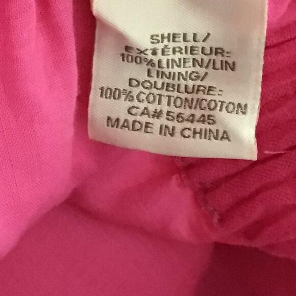 J. CREW Mini Skirt Sidewalk City Begonia Bright Pink Linen Pockets sz 4 Spring - Picture 9 of 11